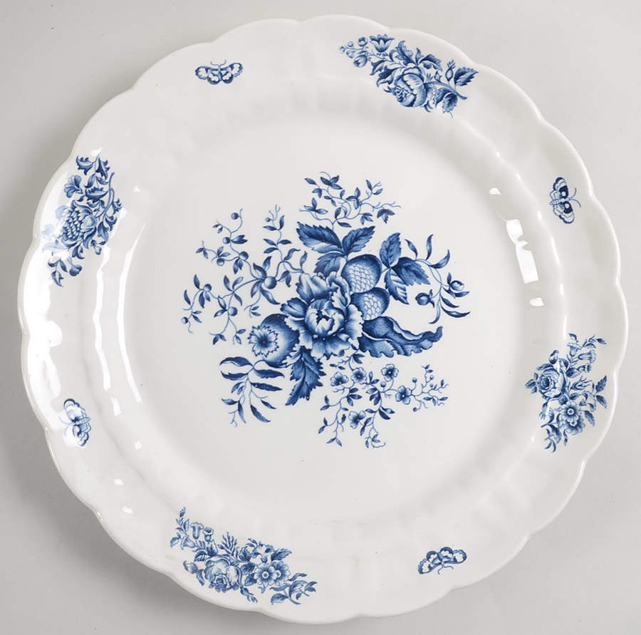 Peony Blue 13" Chop Plate (Round Platter) by Booths-1