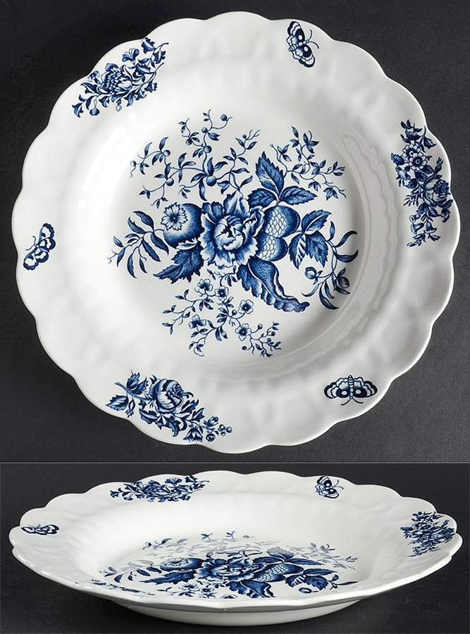 Peony Blue Large Rim Soup Bowl by Booths-1