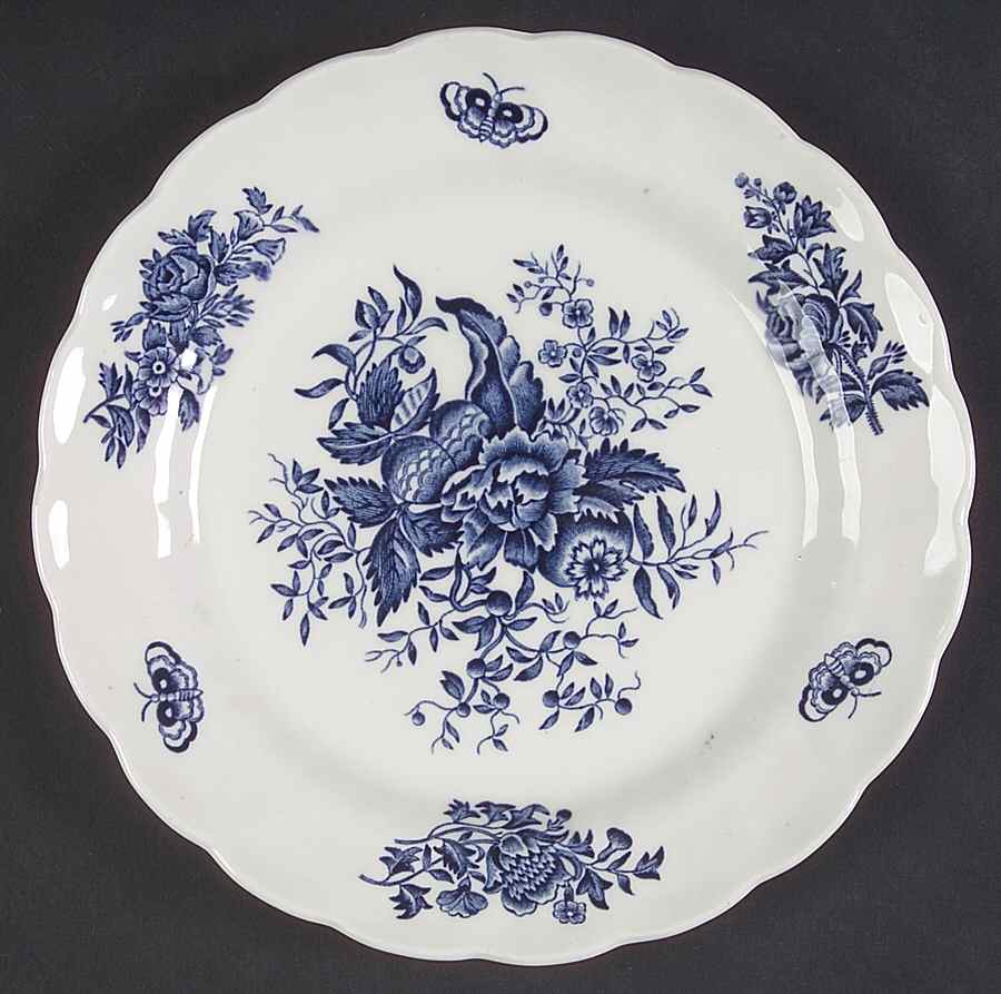 Peony Blue Bread & Butter Plate by Booths-1