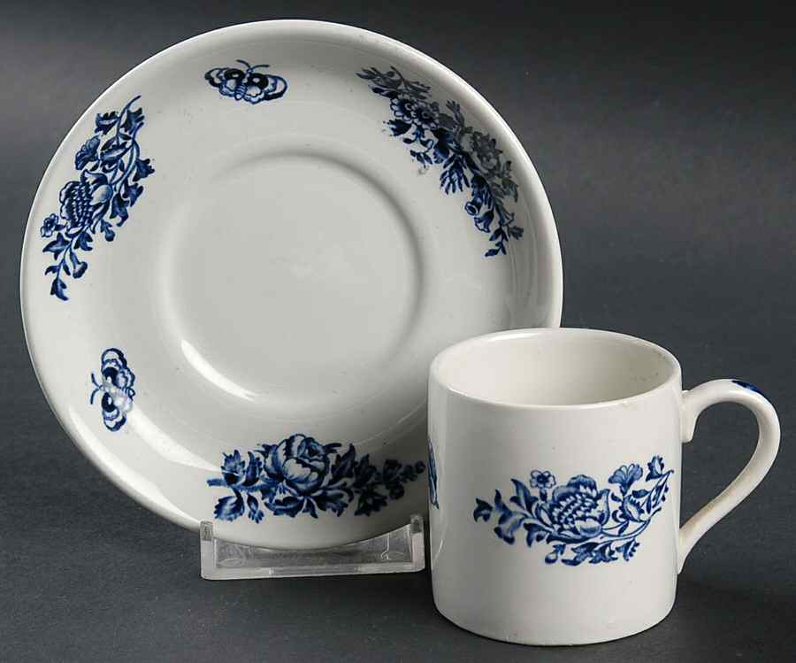 Peony Blue Flat Demitasse Cup & Saucer Set by Booths-1