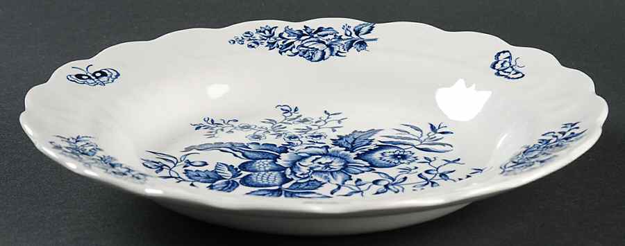 Peony Blue Rim Soup Bowl by Booths-1