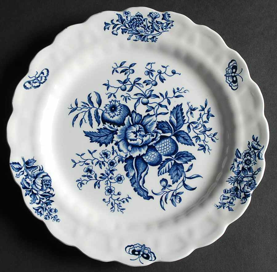 Peony Blue Luncheon Plate by Booths-1