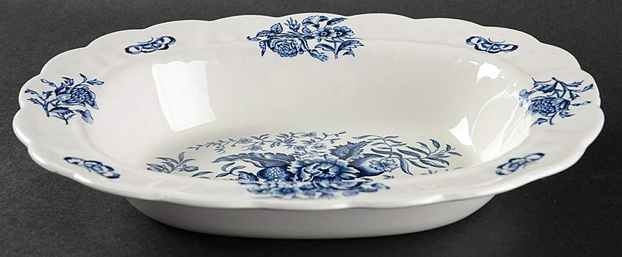 Peony Blue 10" Oval Vegetable Bowl by Booths-1