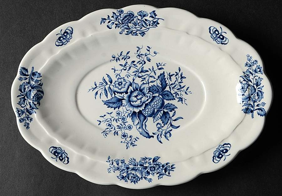 Peony Blue Underplate for Gravy Boat by Booths-1