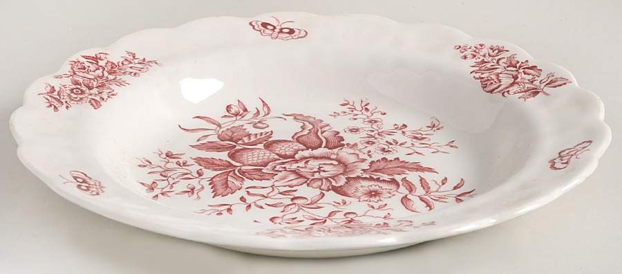 Peony Pink Rim Soup Bowl by Booths-1