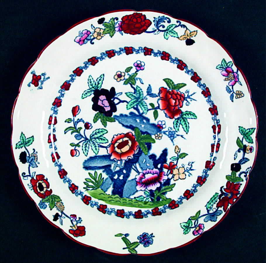 Pompadour (Scalloped) Luncheon Plate by Booths-1