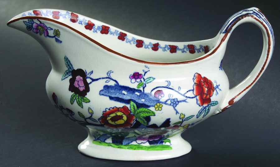 Pompadour (Scalloped) Gravy Boat by Booths-1