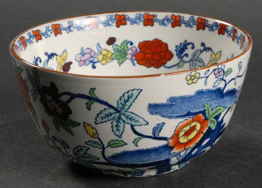 Pompadour (Scalloped) Cranberry Bowl by Booths-1