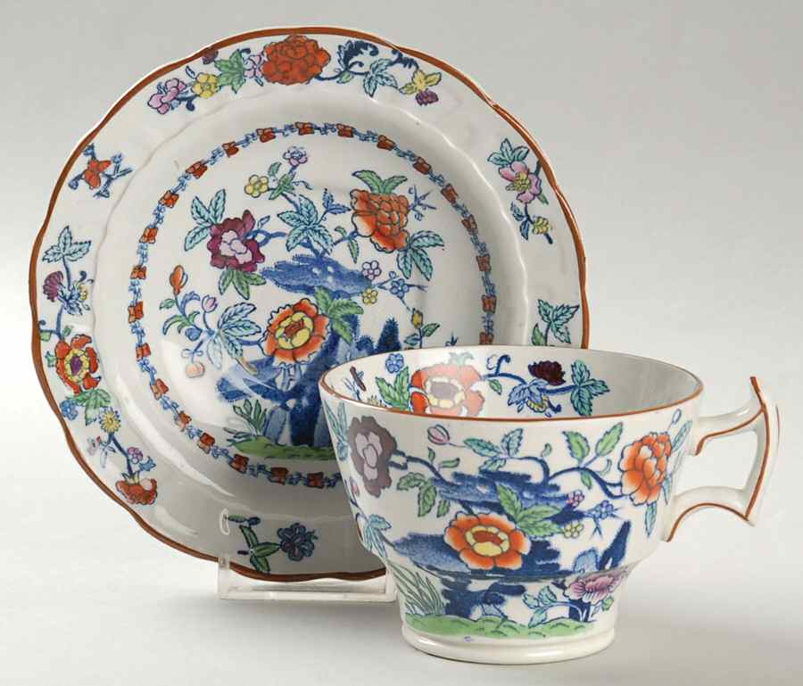 Pompadour (Scalloped) Oversized Cup & Saucer Set by Booths-1
