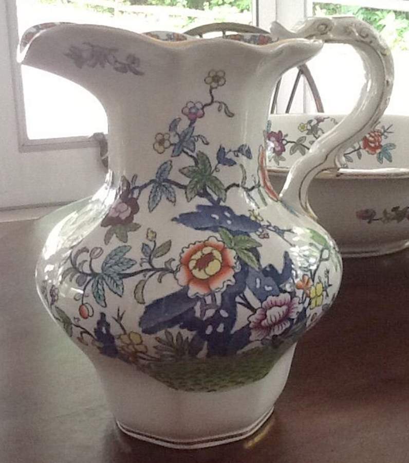 Pompadour (Scalloped) Bowl for Large Pitcher & Bowl Set by Booths-1