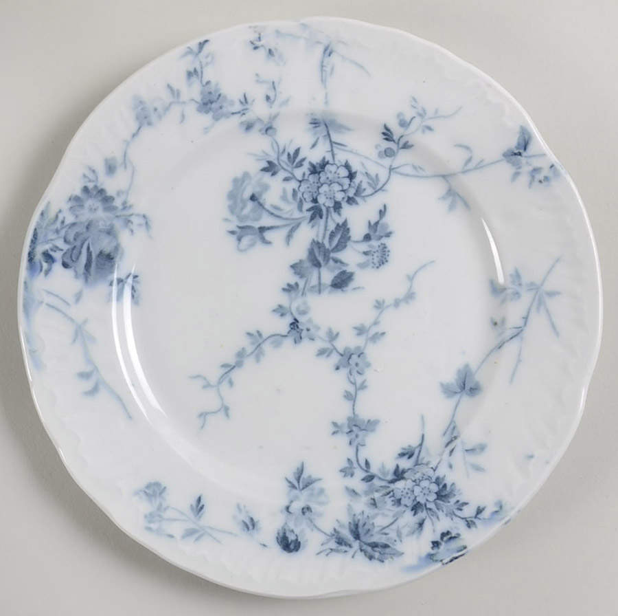 Princess (Blue Flowers To Edge) Dessert/Pie Plate by Booths-1