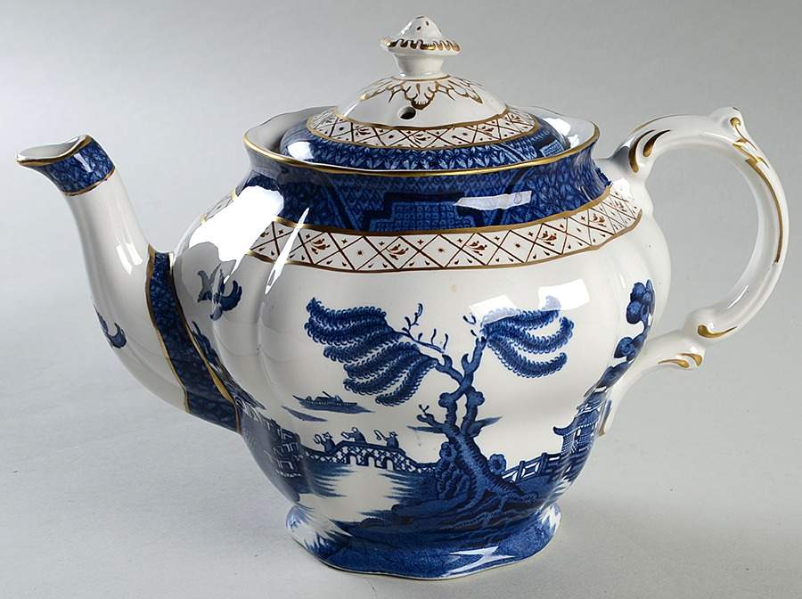 Real Old Willow Blue Teapot & Lid by Booths-1