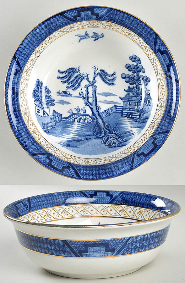 Real Old Willow Blue 7" Round Vegetable Bowl by Booths-1