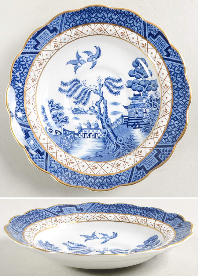 Real Old Willow Blue Saucer for Oversized Cup by Booths-1