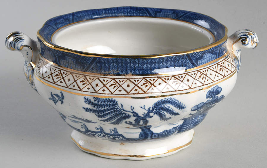 Real Old Willow Blue Sauce Boat No Lid by Booths-1