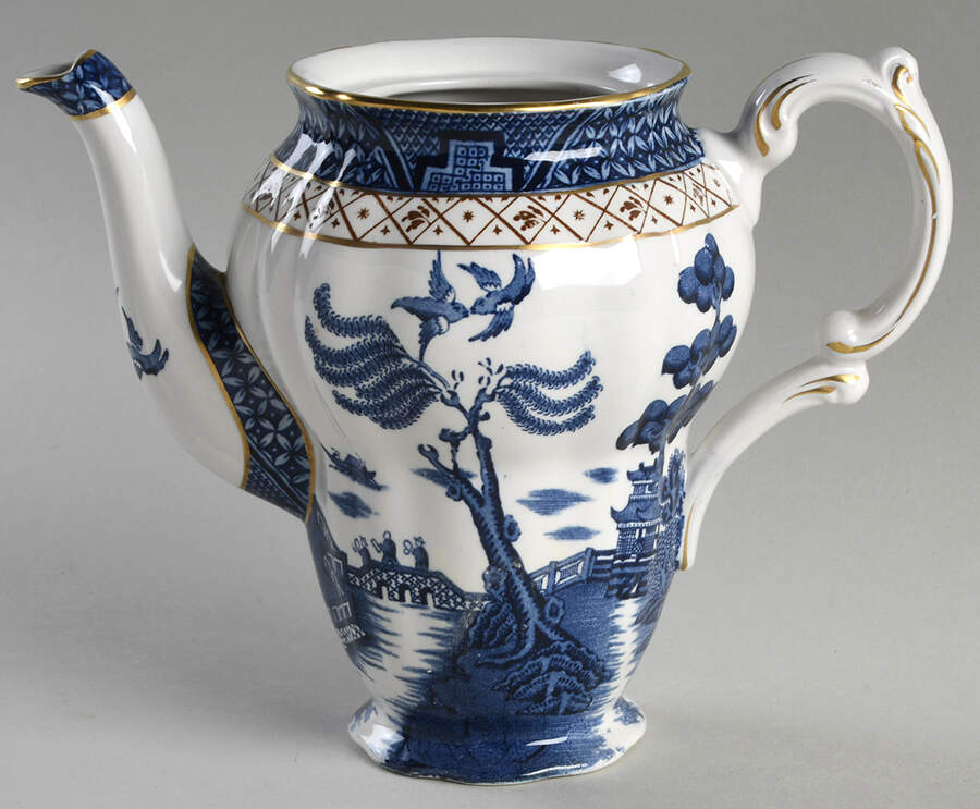 Real Old Willow Blue Small Coffee Pot No Lid by Booths-1