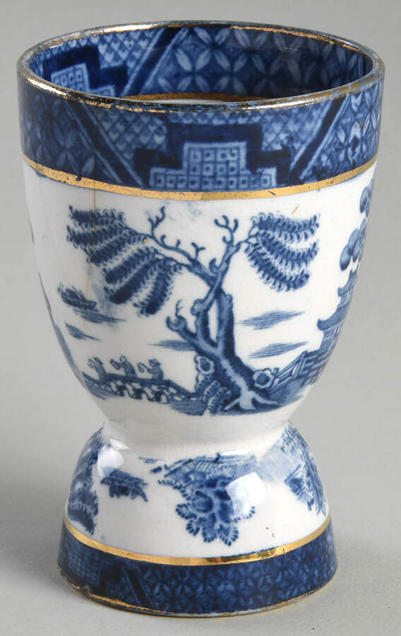 Real Old Willow Blue Double Egg Cup by Booths-1