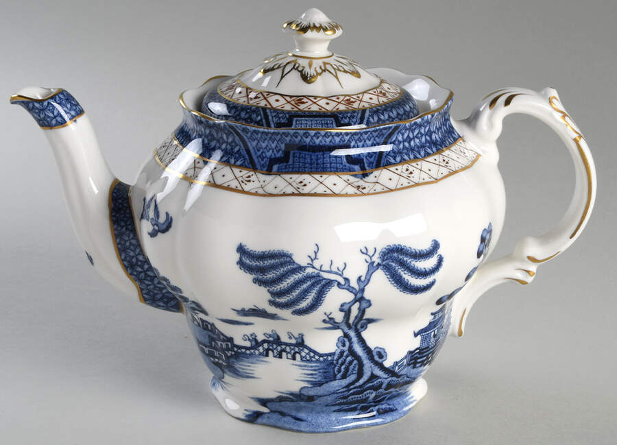 Real Old Willow Blue Teapot & Lid by Booths-1