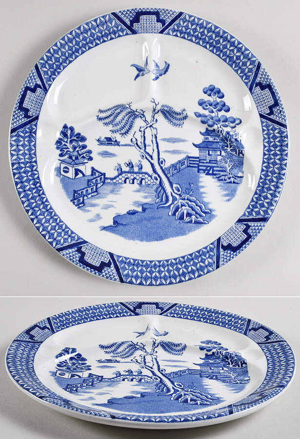 Real Old Willow Blue Grill Plate by Booths-1