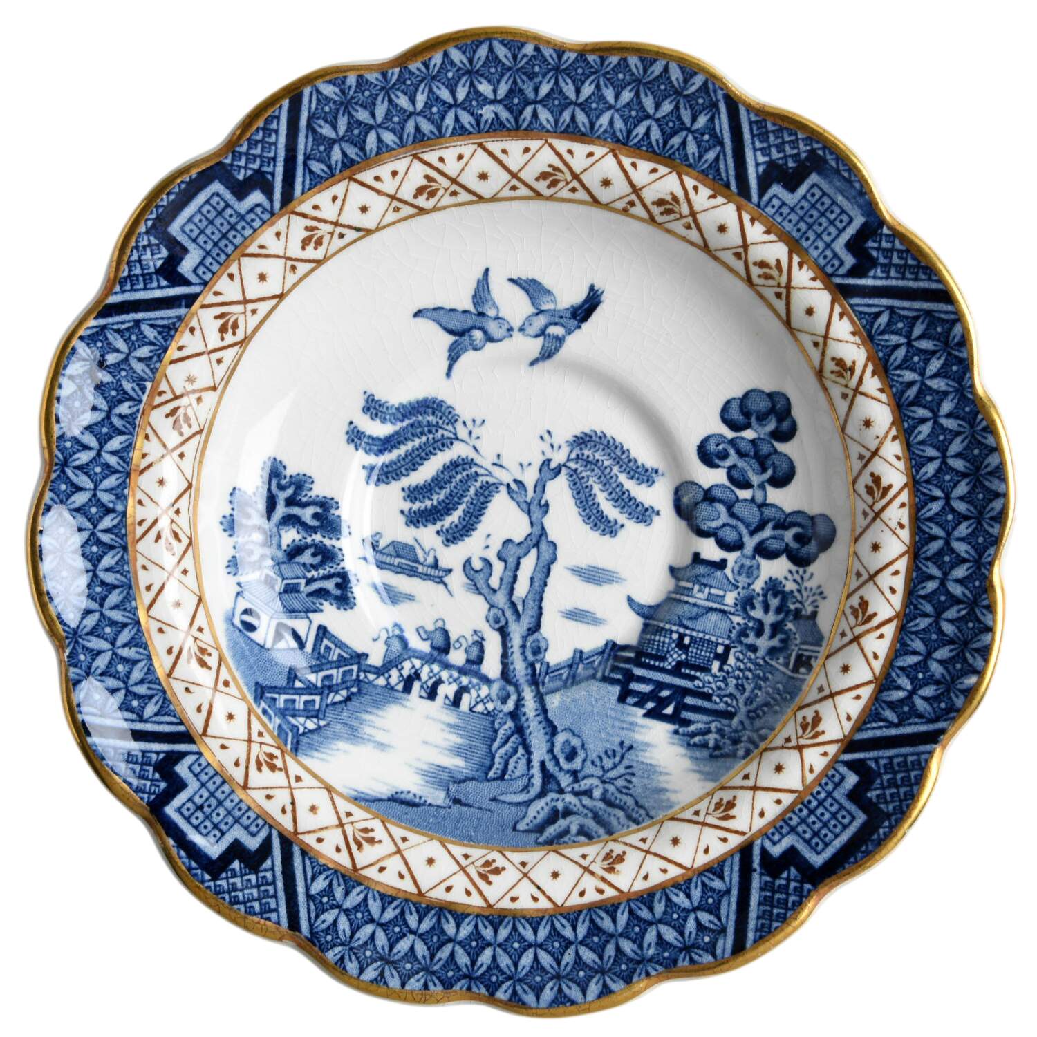 Real Old Willow Blue Saucer by Booths-1