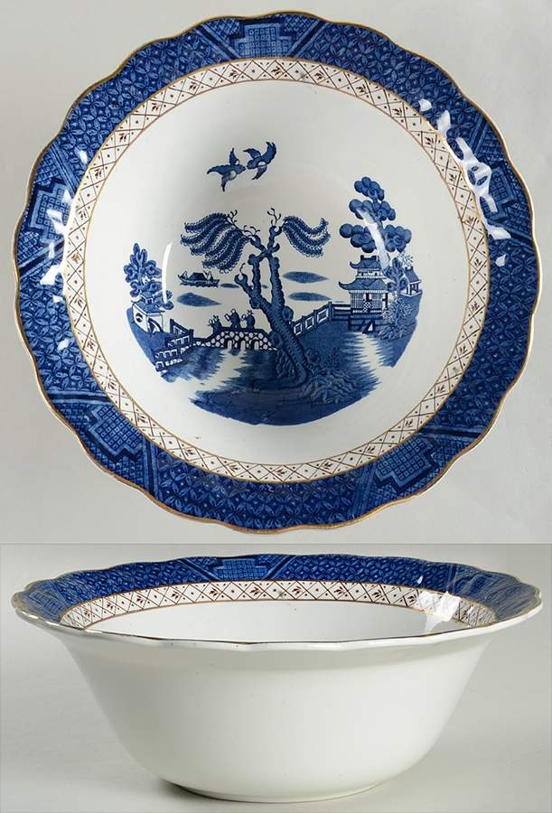 Real Old Willow Blue 10" Round Vegetable Bowl by Booths-1