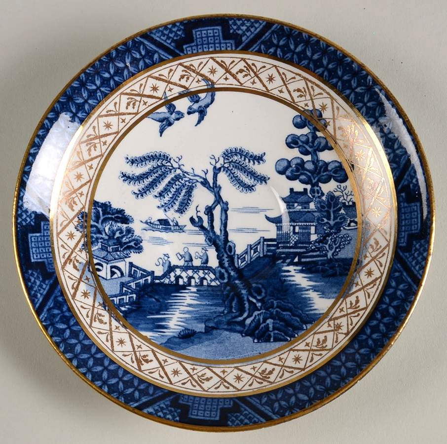 Real Old Willow Blue Saucer for Flat Cup by Booths-1