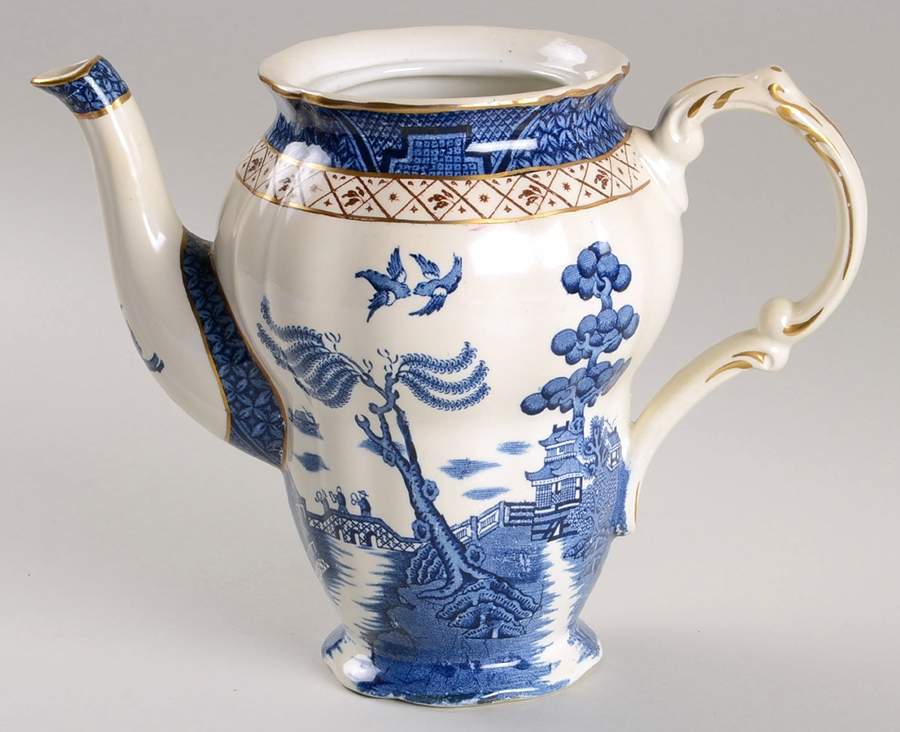Real Old Willow Blue Small Coffee Pot No Lid by Booths-1