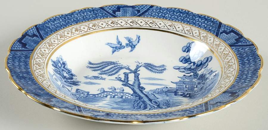 Real Old Willow Blue Rim Soup Bowl by Booths-1