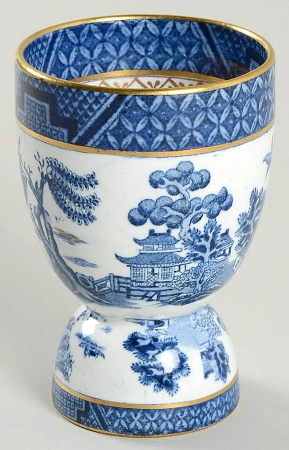 Real Old Willow Blue Double Egg Cup by Booths-1