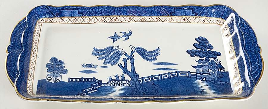 Real Old Willow Blue Large Sandwich Tray by Booths-1