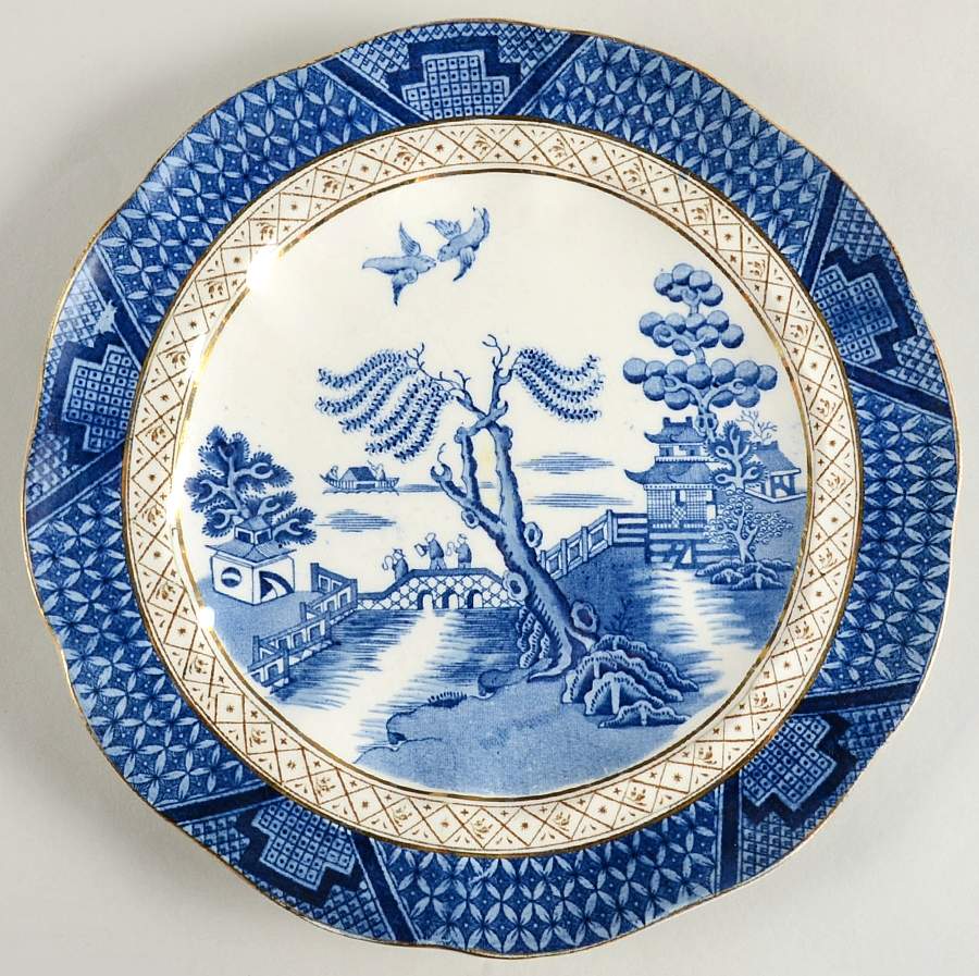 Real Old Willow Blue Luncheon Plate by Booths-1