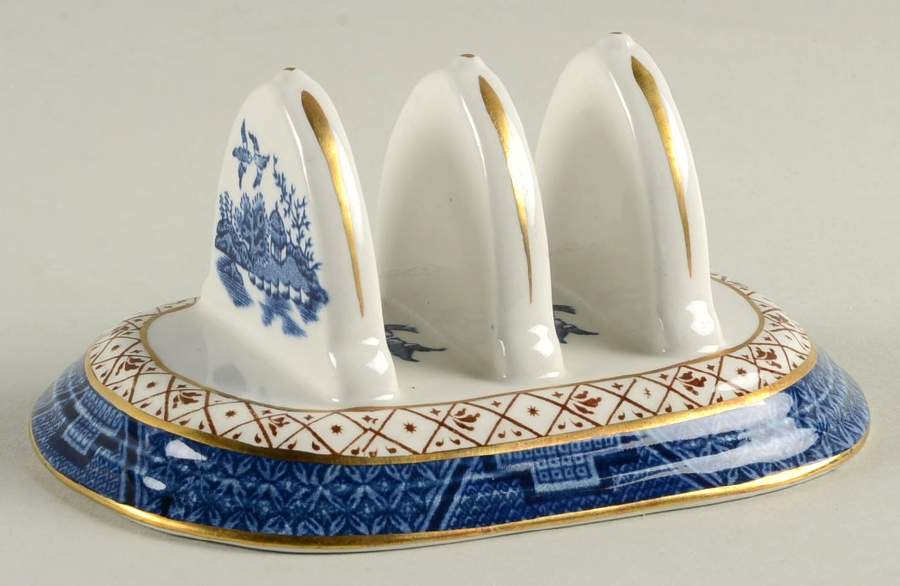 Real Old Willow Blue Two Slice Toast Server by Booths-1