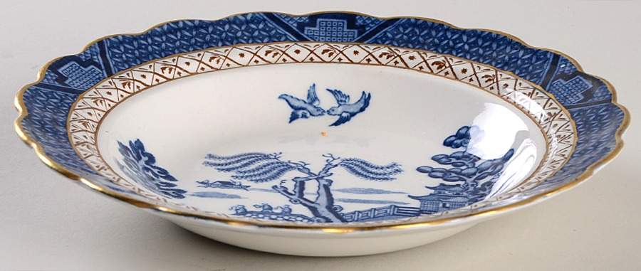 Real Old Willow Blue Round Butter No Lid by Booths-1