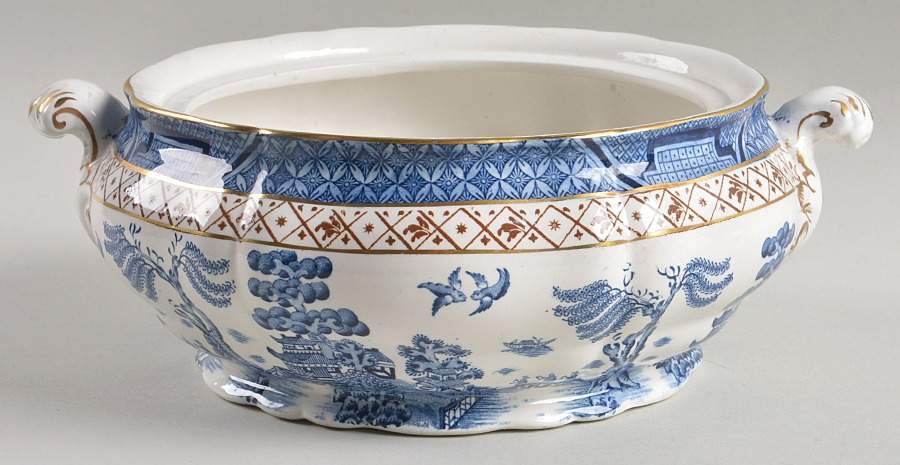 Real Old Willow Blue Round Vegetable No Lid by Booths-1