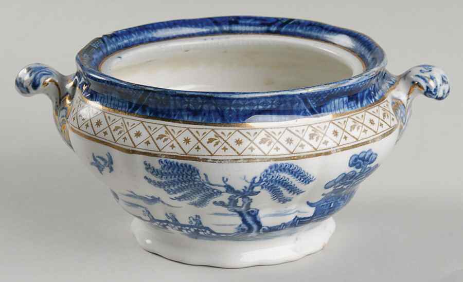 Real Old Willow Blue Sugar Bowl No Lid by Booths-1