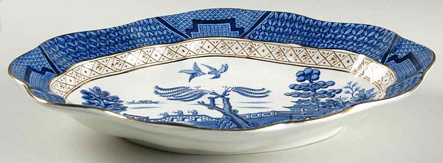 Real Old Willow Blue 11" Oval Vegetable Bowl by Booths-1