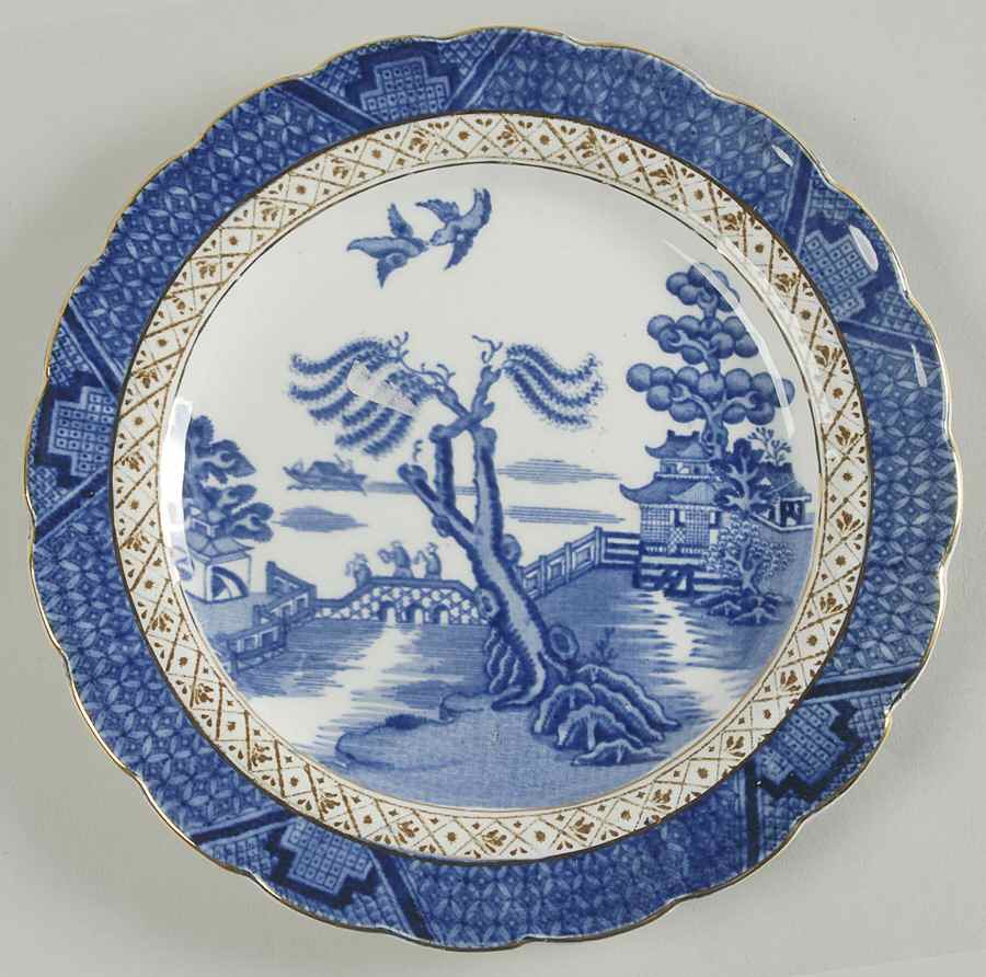 Real Old Willow Blue Dessert/Pie Plate by Booths-1