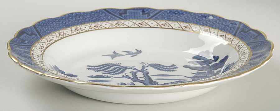 Real Old Willow Blue Rim Soup Bowl by Booths-1
