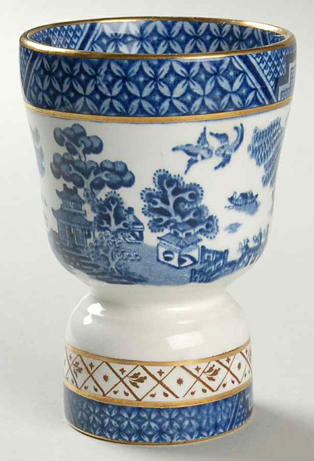 Real Old Willow Blue Double Egg Cup by Booths-1