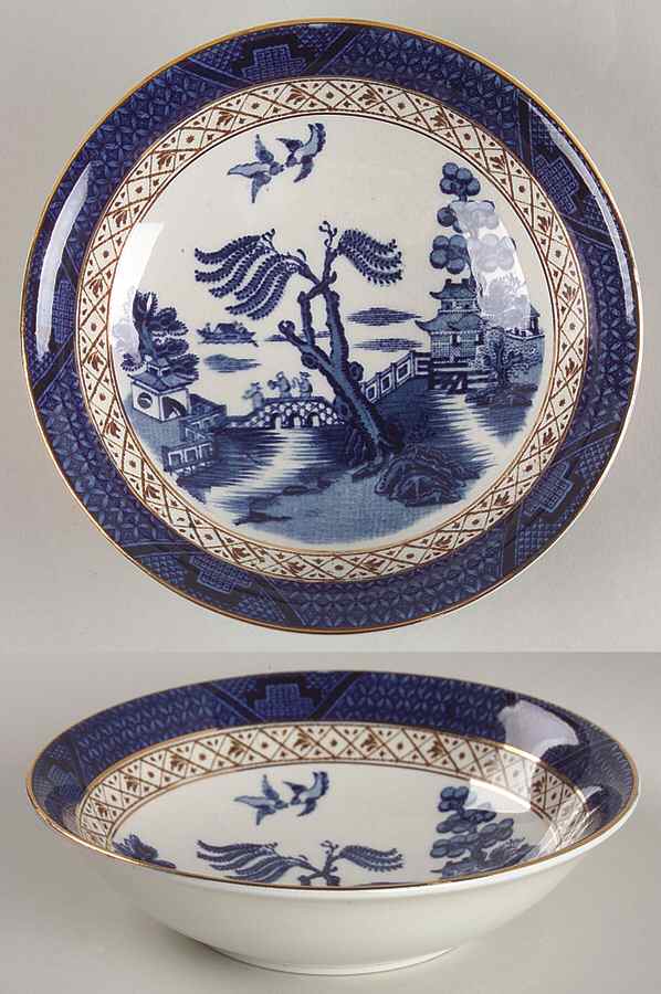 Real Old Willow Blue Coupe Cereal Bowl by Booths-1