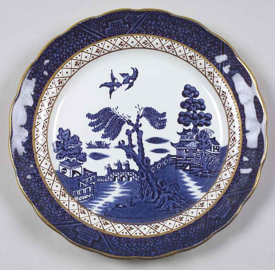 Real Old Willow Blue Dessert/Pie Plate by Booths-1