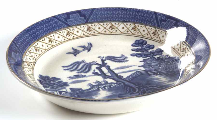 Real Old Willow Blue Coupe Soup Bowl by Booths-1