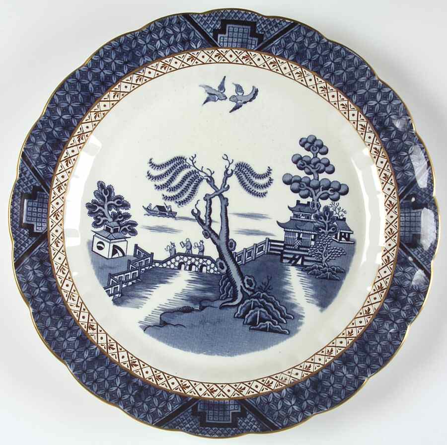 Real Old Willow Blue 13" Chop Plate (Round Platter) by Booths-1