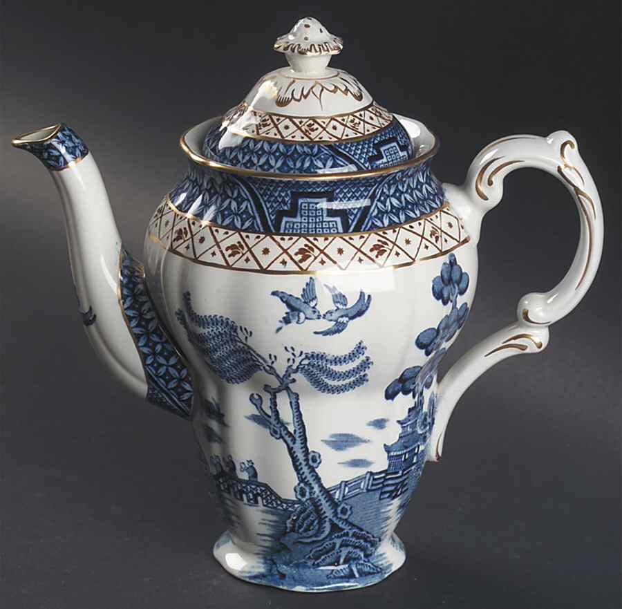 Real Old Willow Blue Mini Coffee Pot & Lid by Booths-1
