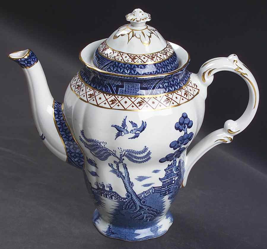 Real Old Willow Blue Small Coffee Pot & Lid by Booths-1