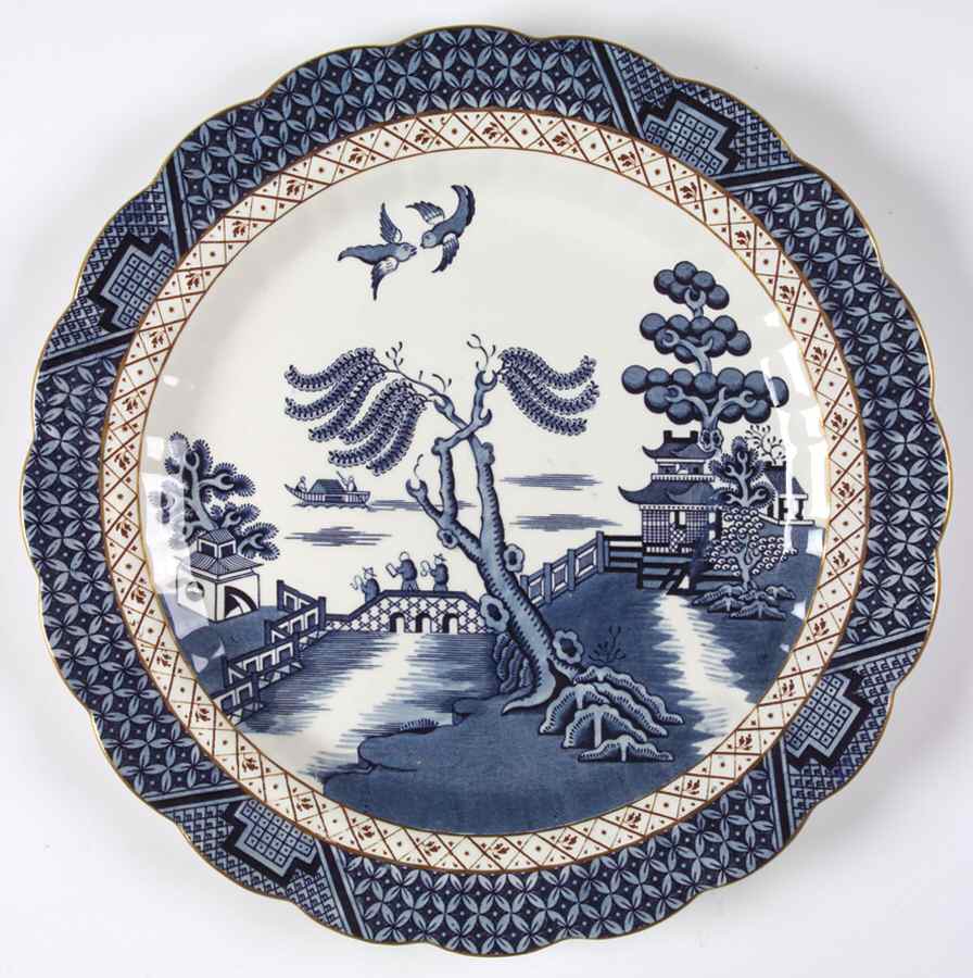Real Old Willow Blue 11" Chop Plate (Round Platter) by Booths-1
