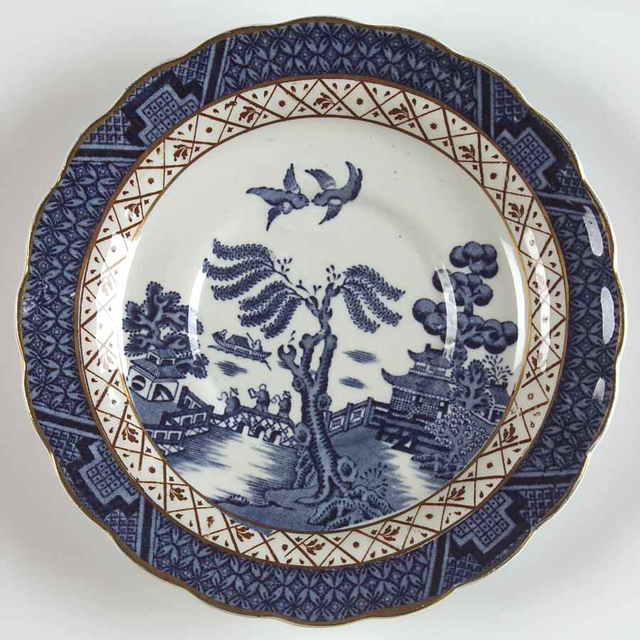 Real Old Willow Blue Saucer for Cream Soup Bowl by Booths-1