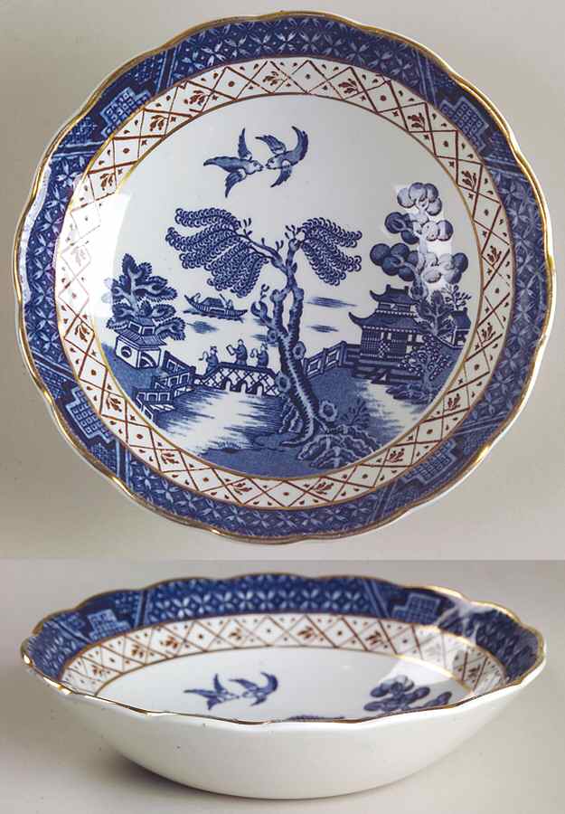Real Old Willow Blue Fruit/Dessert (Sauce) Bowl by Booths-1
