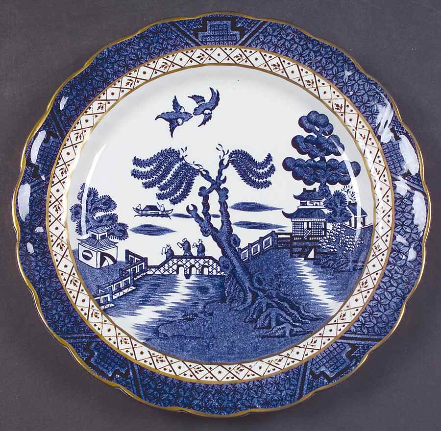 Real Old Willow Blue Luncheon Plate by Booths-1