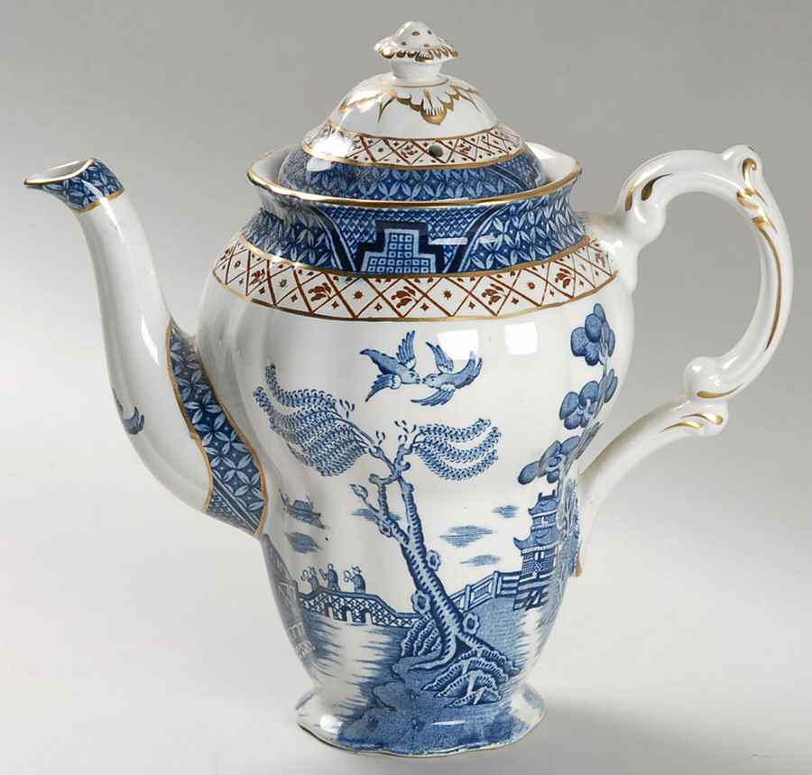 Real Old Willow Blue Small Coffee Pot & Lid by Booths-1